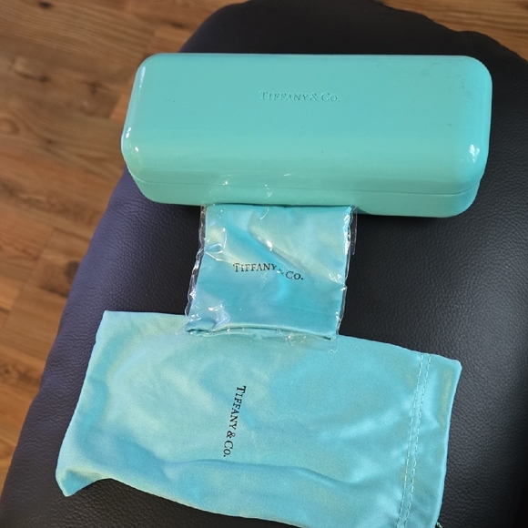 Tiffany & Co. Aqua Glasses Case with Pouch - Picture 1 of 5